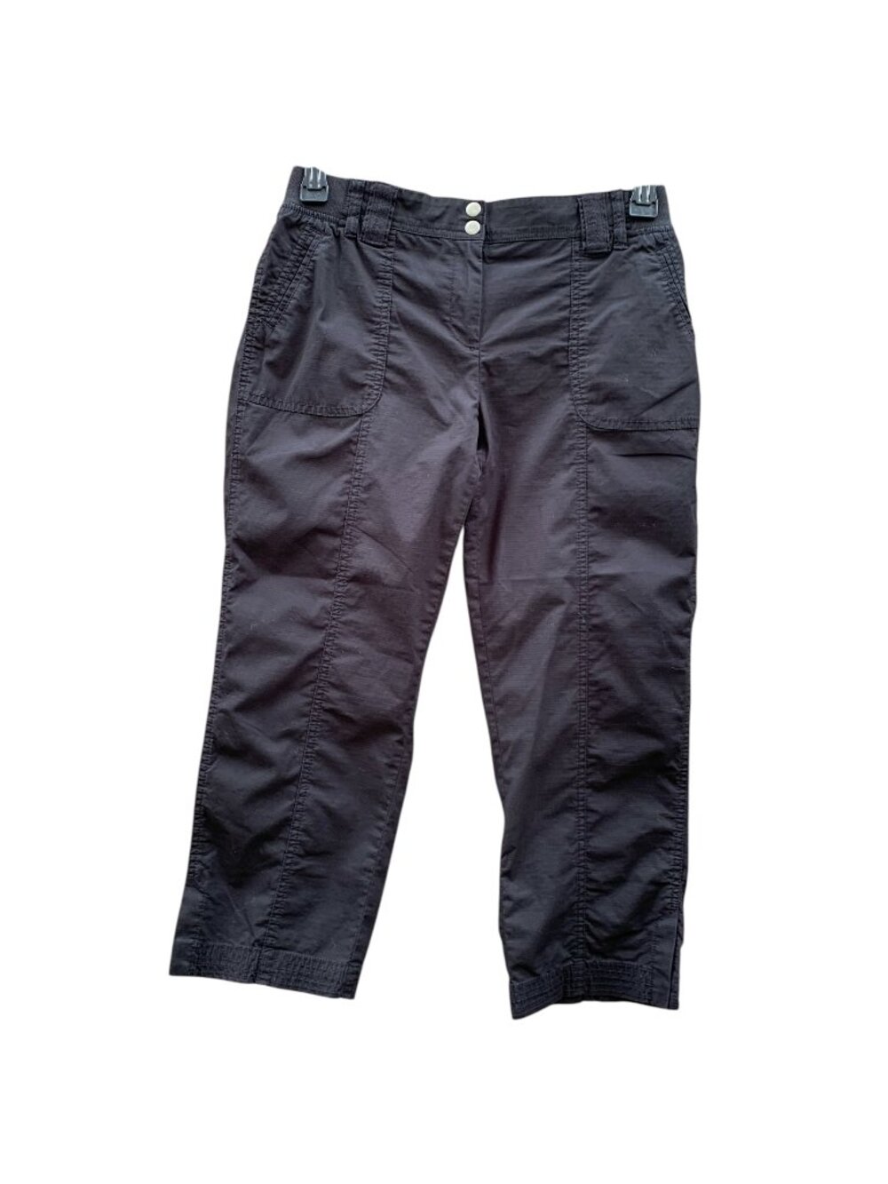 Chico's Black Cropped Cargo Pants Womens Size 4